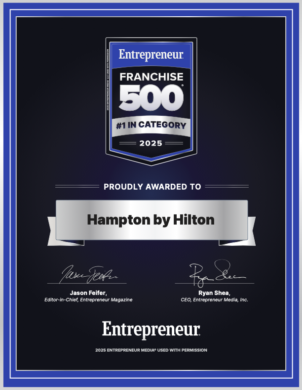 Hampton by Hilton - Entrepreneur Magazine’s Franchise 500® #1 in Category Badge