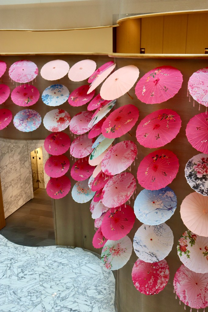 Conrad Washington DC, Cherry Blossom Parasol Lobby Art, Parasols