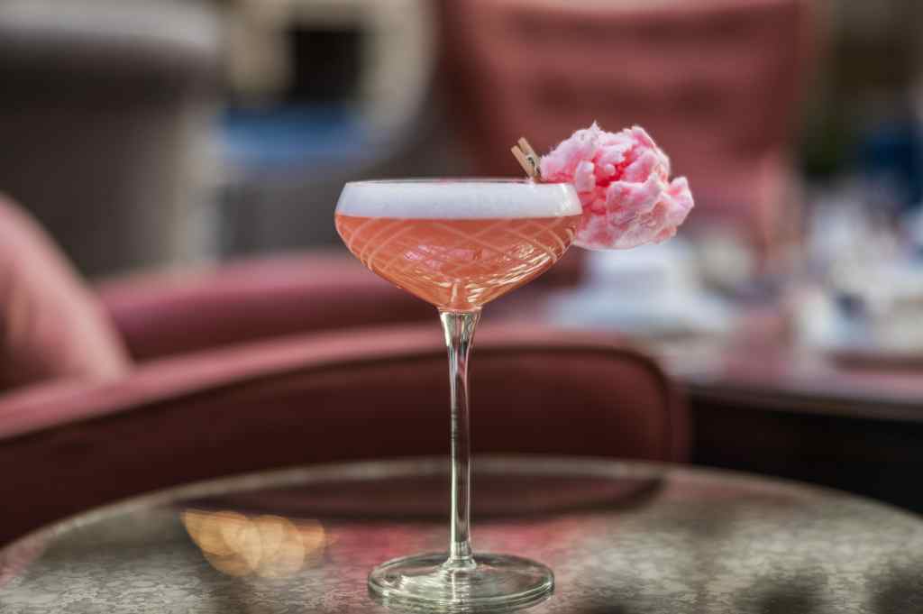 Waldorf Astoria Washington DC, Cherry Blossom Cocktail, stemmed coupe gass