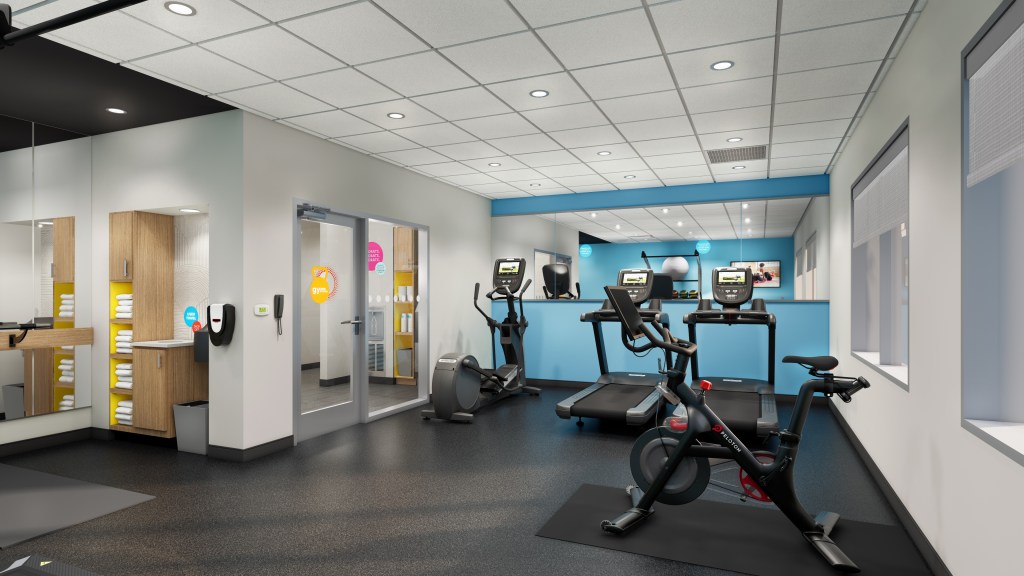 Tru by Hilton, Fitness Center with bicycle and eliptical and two treadmills