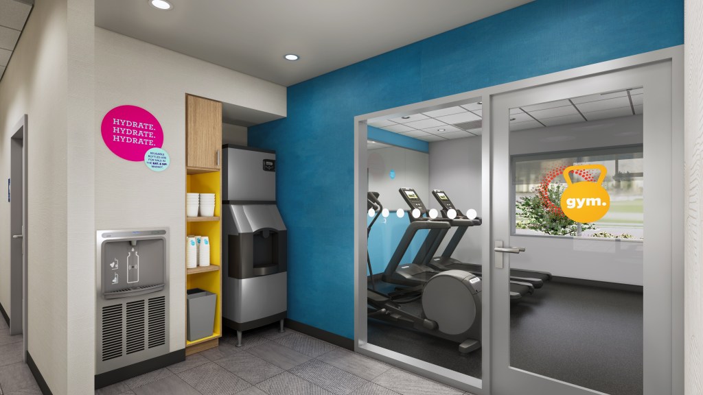 Tru by Hilton, Hydration Station, water fountain, ice machine, fitness center signage