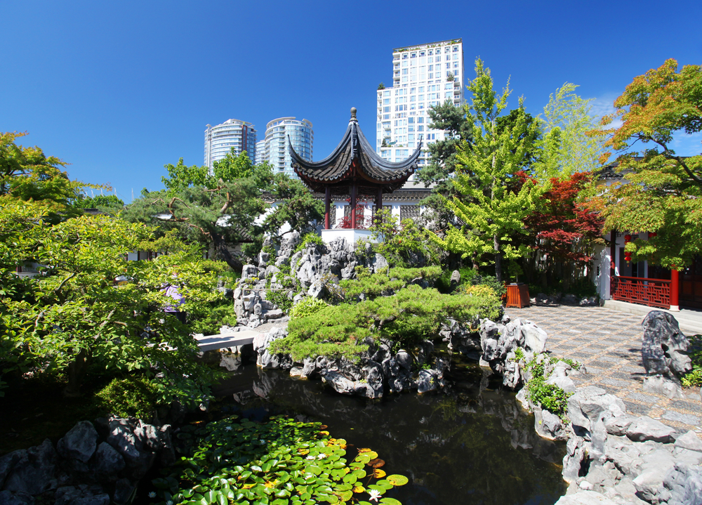The Sun Yat-sen Chinese Garden In Vancouver during the daytime