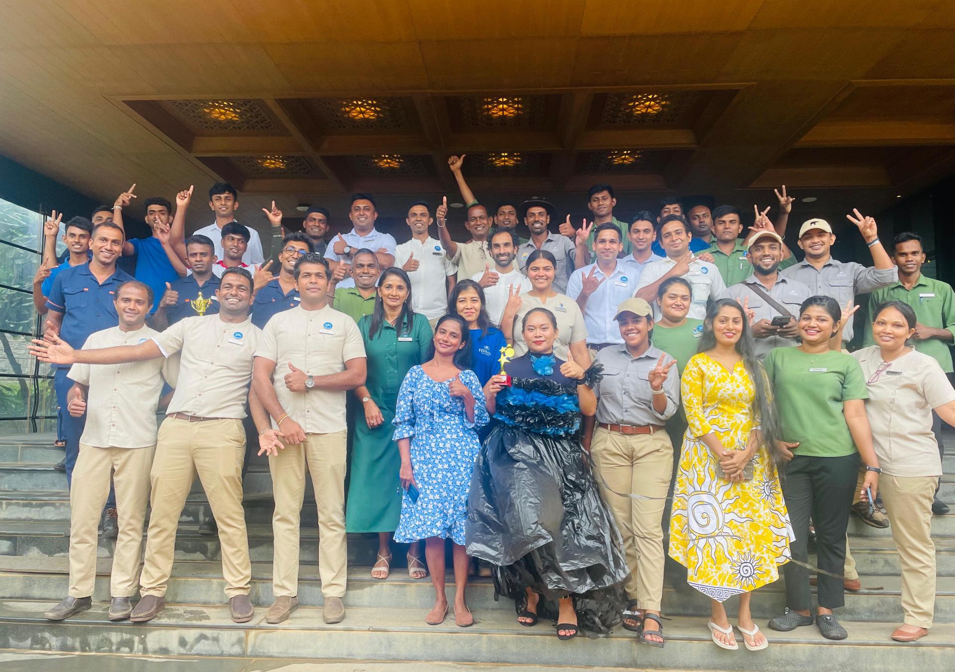 large group of Hilton Yala Resort Team Members posing for a group photo