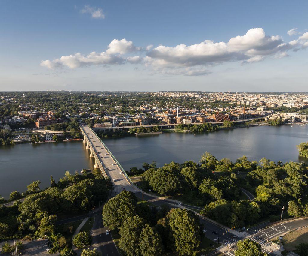 Hilton Arlington Rosslyn The Key Aerial View of Francis Scott Key Bridge