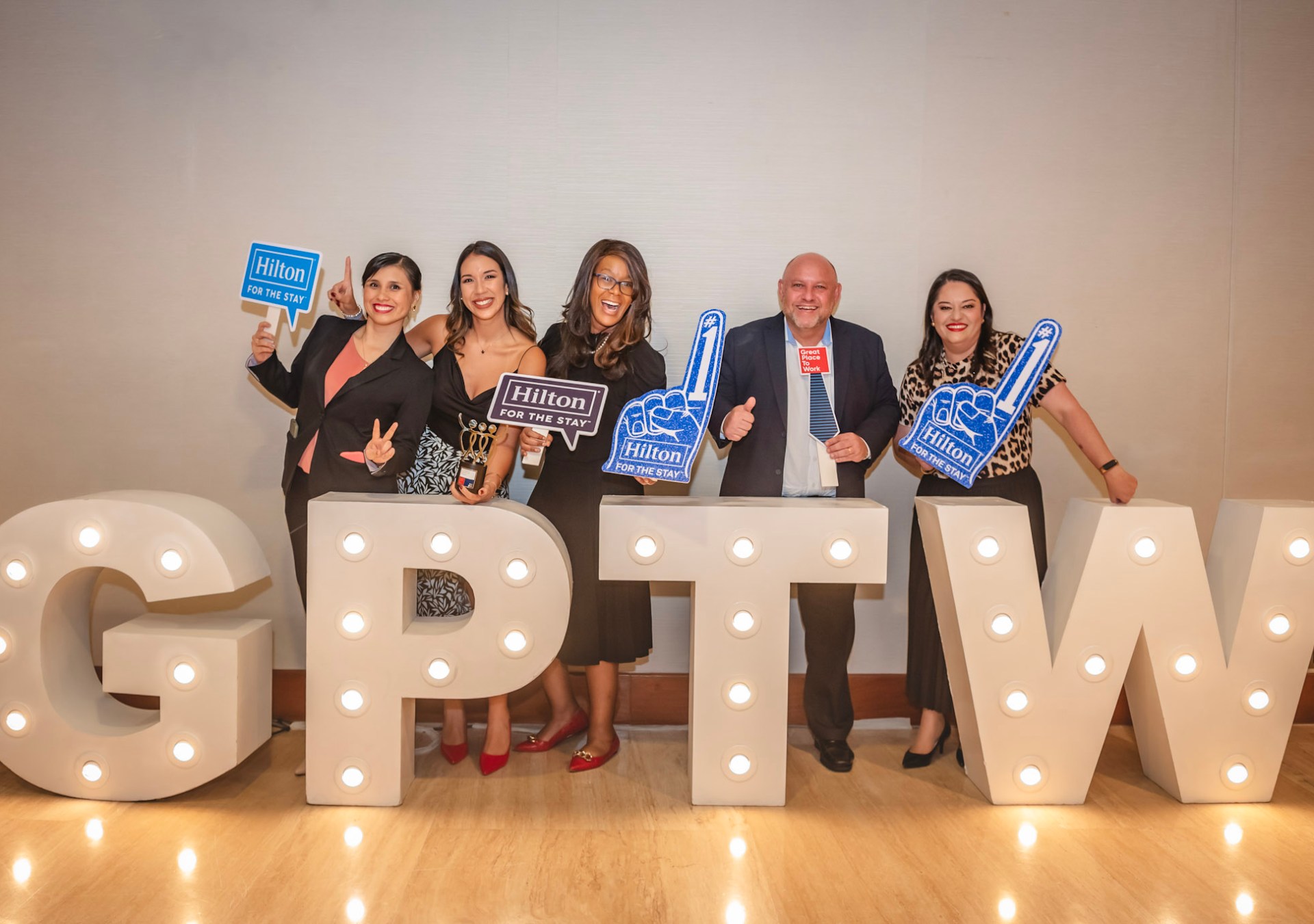 Hilton team members celebrate Hilton’s recognition as best hospitality company to work for in Latin America