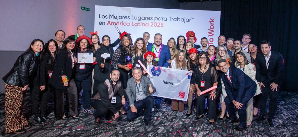 Hilton team members celebrate Hilton’s recognition as best hospitality company to work for in Latin America