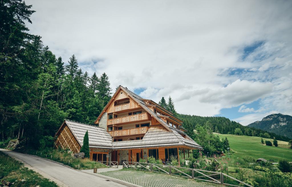 Vila Planinka an SLH Hotel (Slovenia) Exterior entrance within natural woods and mountains