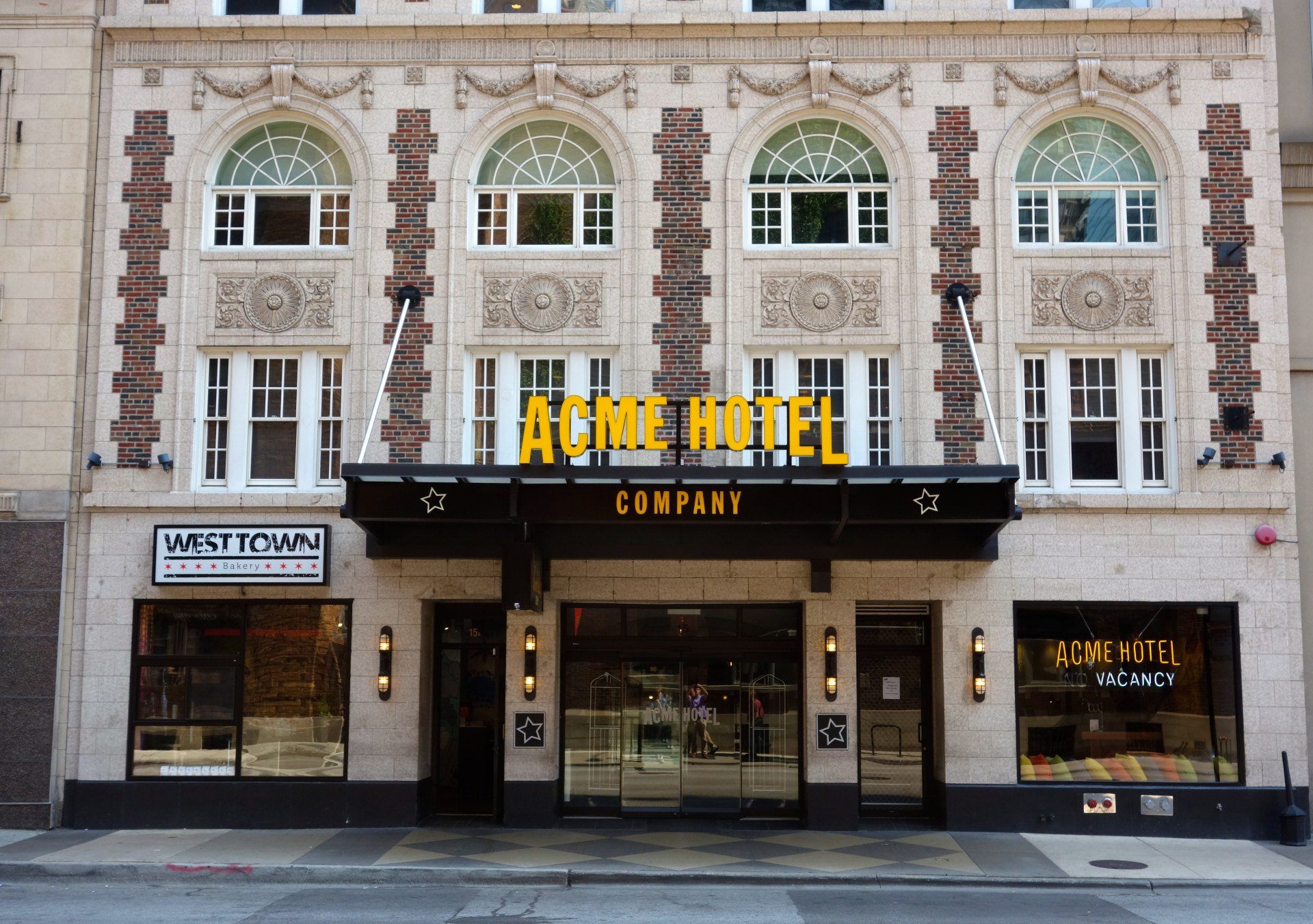 The front of the hotel from street level