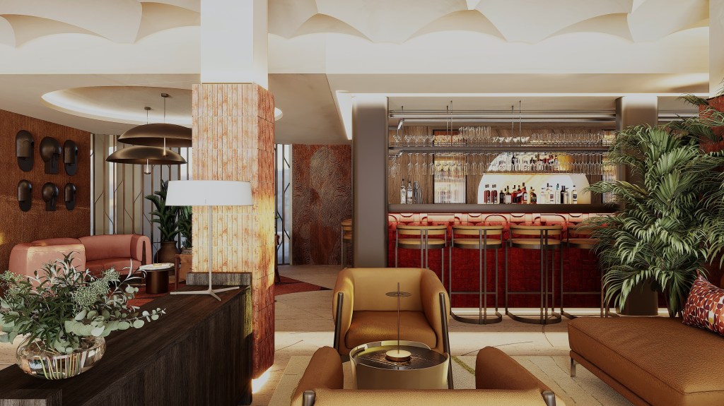 Casa de Sada Algarve Beach Resort, Curio Collection by Hilton - Bar rendering with bar area and several seating areas