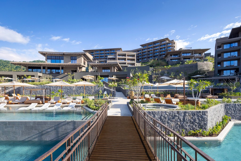 View of Poblado from the pool at Waldorf Astoria Costa Rica Punta Cacique