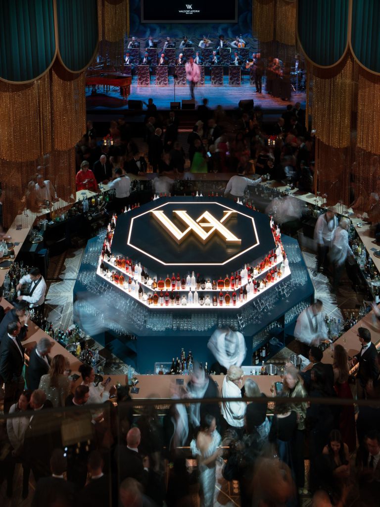 Bar in Grand Ballroom at Waldorf Astoria New York Opening Gala, November 6, 2025 (Photo Credit: Corbin Gurkin Photography)
