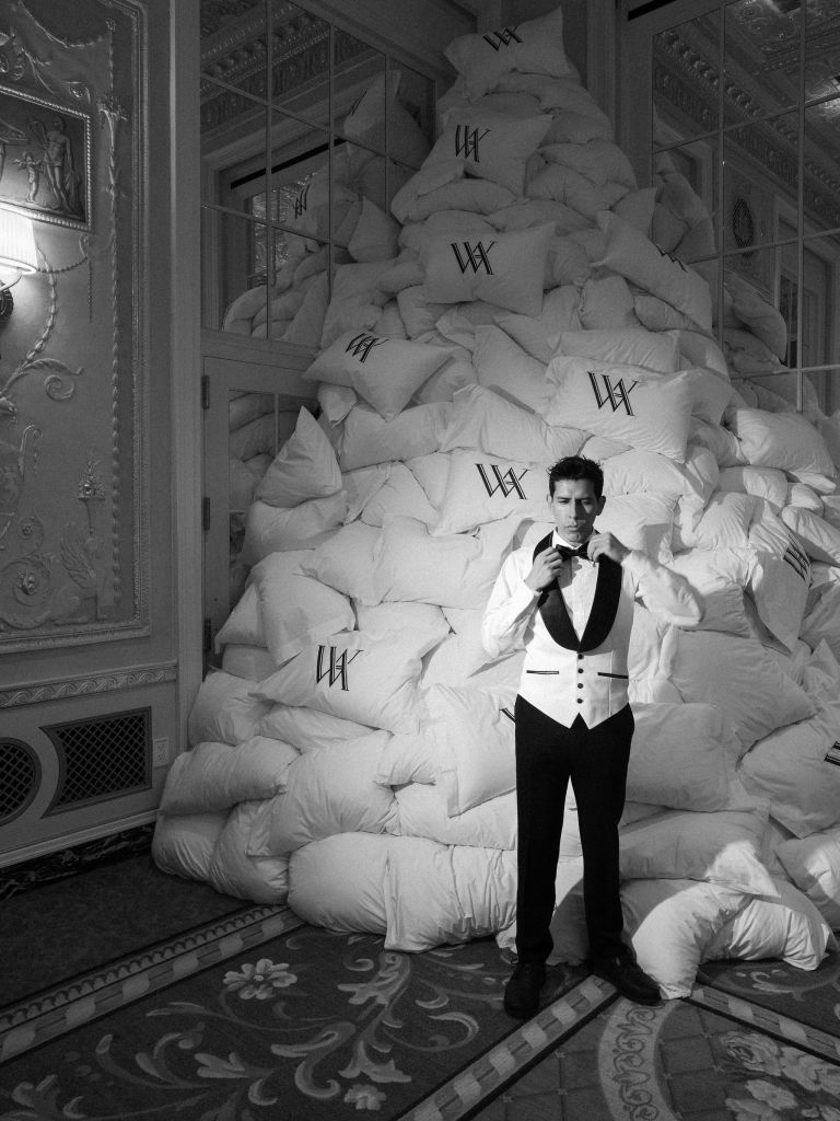 Black and White portrait at Waldorf Astoria New York Opening Gala, November 6, 2025 (Photo Credit: Corbin Gurkin Photography)