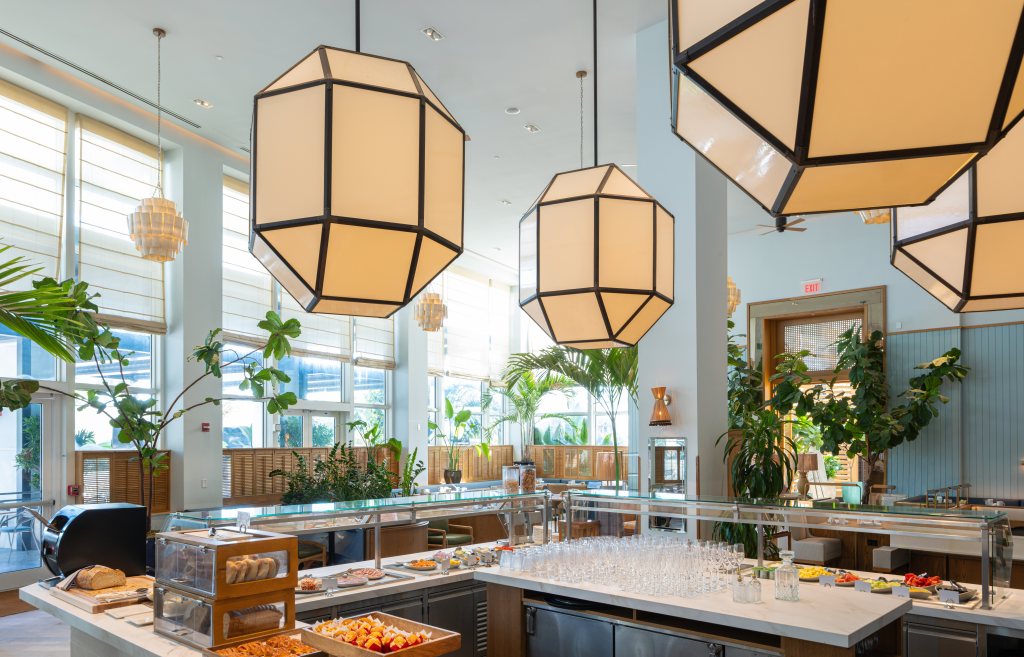 The Diplomat Beach Resort Palmea Kitchen Buffet food self serve area, during the day, with fresh food prepared for guests.